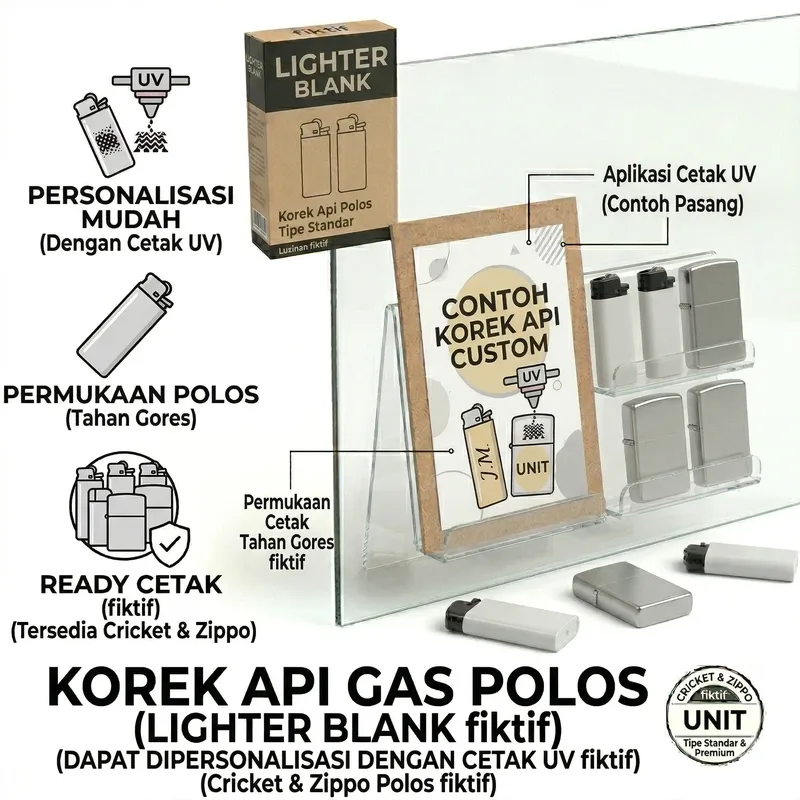 Korek Api Gas Polos (Lighter Blank)