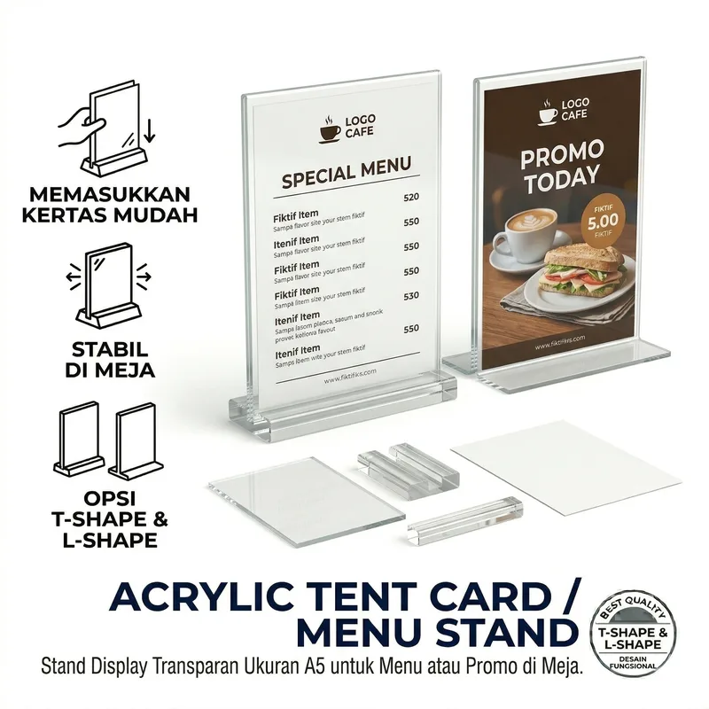 Acrylic Tent Card / Menu Stand A5